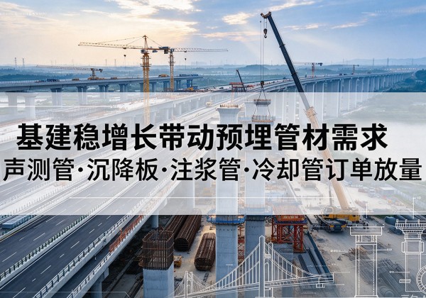 原平基建稳增长带动预埋监测管材需求，声测管、沉降板、注浆管订单持续放量